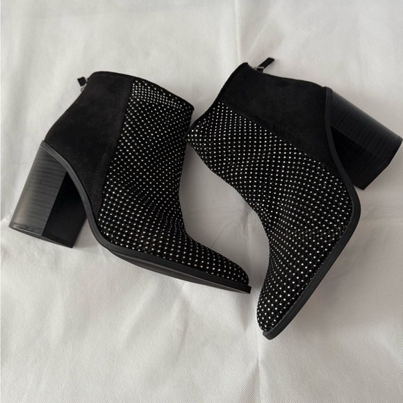 Marc Fisher Black Studded Ankle Boots - Picture 9 of 9